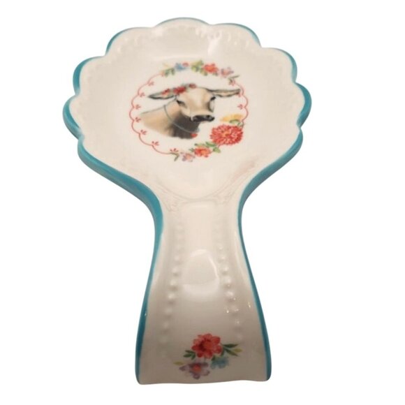 The Pioneer Woman Sweet Romance Cow Stoneware Decorative Spoon Rest Farmhouse - Picture 1 of 8